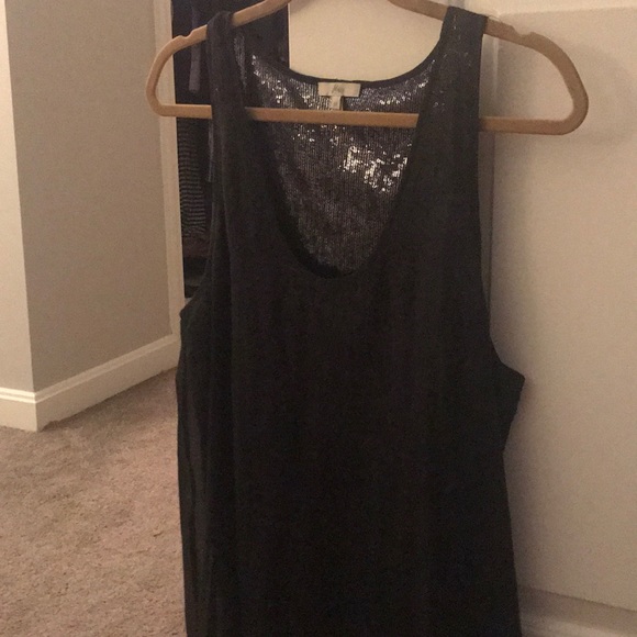 Joie sequin underlay sheer black tank - Picture 6 of 6